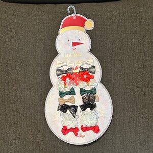 NWT Holiday Hair Bow Set - Red, Green, Gold, Black, White